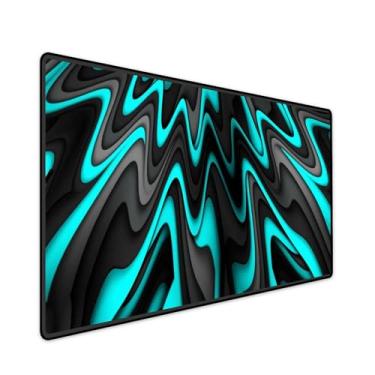 Imagem de Mouse Pad Gamer Grande Speed Anti Derrapante Profissional Desk Pad Large Wide 100x50 - Aquarela Melting Blue