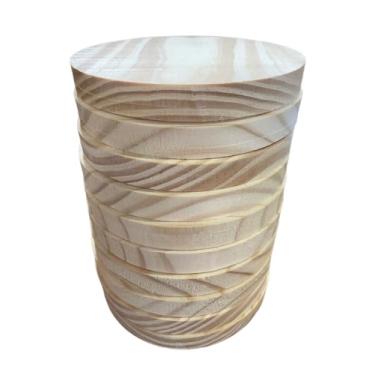 Imagem de 10 Placas Bolachas De Madeira Pinus 14 Cm Diâmetro