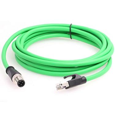 Imagem de Eonvic Cabo de rede de câmera industrial M12 de 4 pinos para RJ45 Gigabit Cognex CAT5 Cabos blindados (verde, 2M)