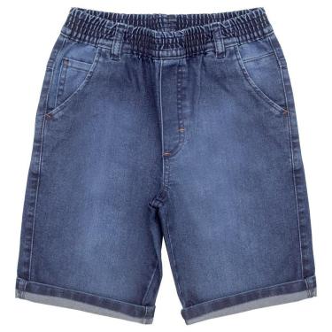 Imagem de Bermuda Juvenil Look Jeans c/ Elástico Jeans - UNICA - 10-Masculino