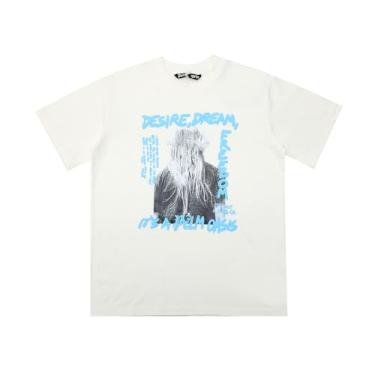 Imagem de Camiseta Pa com estampa de personagens de espuma e manga curta masculina e feminina High Street meia manga, branco marfim, P
