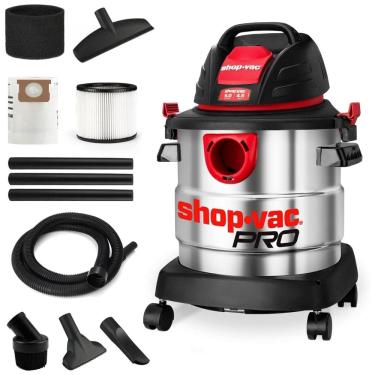 Imagem de Aspirador de Pó Úmido e Seco de 18,95 L com Motor de 4CV de Potência e Tanque de Aço Inoxidável, 110V 1450W, Shop Vac, Prata