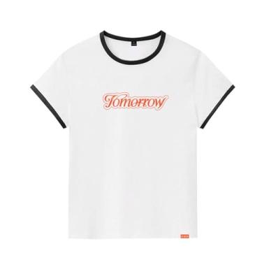 Imagem de Camiseta Txt Solo Tomorrow k-pop Merch Support Estampada Camisetas Soltas Unissex, Branco 1, G