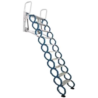 Imagem de Casa sótão escada montada na parede escada telescópica dobrável instalação simples para uso doméstico 310kg/683lb capacidade