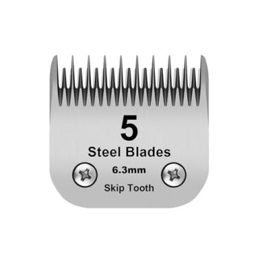 Imagem de DODAER Lâminas de aço destacáveis para cães de estimação com 5 dentes de salto, compatíveis com cortadores Andis, Oster A5, Wahl série Wahl KM10, comprimento de corte 6,3 mm (2)