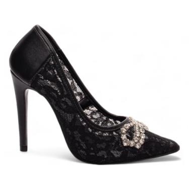 Imagem de Torricella, Sapato Social Scarpin Salto Alto Agulha Stiletto Bico Fino Stiletto Feminino 12 cm Cor:Preto;Tamanho:37