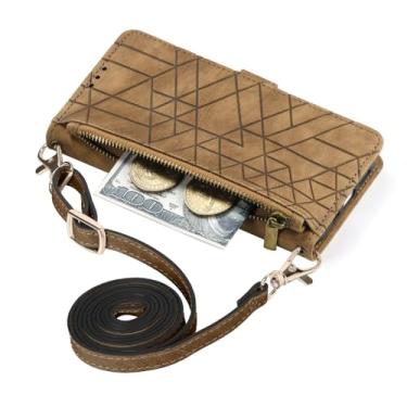 Imagem de Crossbody zíper carteira saco de cartão caso ultra cabo alça de couro capa para xiaomi nota 12 pro plus 11s 10 10s 12t 13, marrom, para poco x4pro 5g