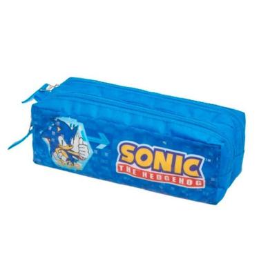 Imagem de Estojo Sonic Duplo Go Fast Azul Escolar - Pacific 22cm