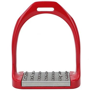 Imagem de Estribos de Segurança Inglês Antiderrapante Sela de Cavalo de Alumínio Estribos Ingleses Equitação Segurança Equestre 1pcs (Vermelho)