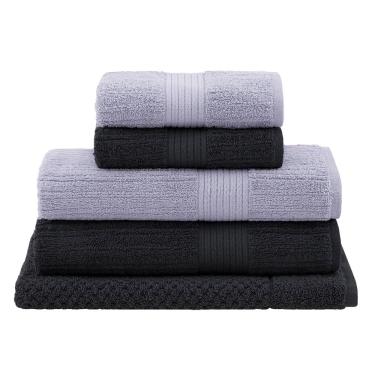 Imagem de Jogo Toalhas Banhão Buddemeyer 5p Fio Penteado Grafite 0125