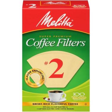 Imagem de Filtro de café Melitta Cone número 2, marrom natural, 2 Packages (100 Count), 2 Packages (100 Count), 2