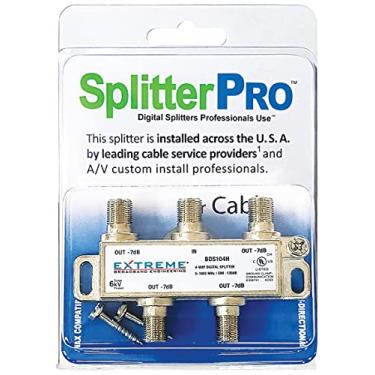 Imagem de SplitterPRO - Divisores digitais profissionais instalam em todo o divisor de cabo coaxial de 4 vias dos EUA, 1 GHz para HDTV e Internet de alta velocidade (não para conexões de antena parabólica)