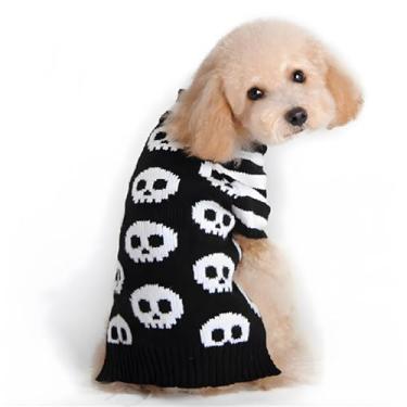 Imagem de NACOCO suéteres de animais de estimação suéter de esqueleto roupas para cães de gato roupas para animais de estimação pequenos suéteres para cães (Grande)