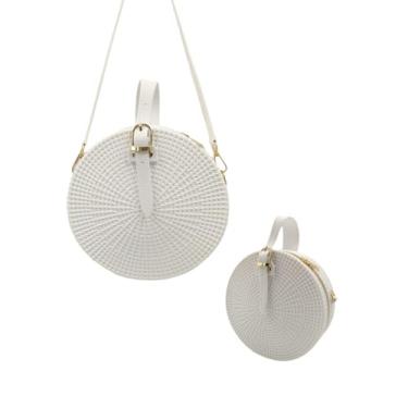 Imagem de Bolsa Silicone Redonda Reforçada Tiracolo Ombro Casual Praia (Branco)