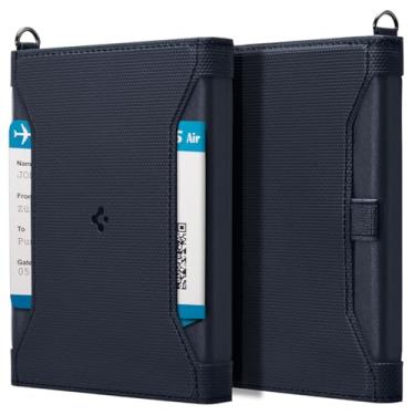 Imagem de Spigen Life Porta-cartões de vacina e passaporte Combo Carteira de documento de viagem Organizador passaporte Acessórios de viagem com tecnologia de bloqueio RFID - Azul Marinho