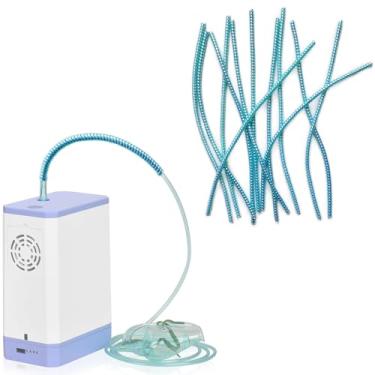 Imagem de BuyUp Pacote com 12 unidades de tubo de oxigênio, alisador de crimpagem para concentrador de oxigênio portátil, mangueira de oxigênio, cânula nasal, acessórios de tubulação de oxigênio, azul
