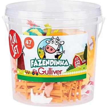 Imagem de Fazendinha Playset 30 Figuras+Casinha+16 Cercados Balde 3,2 Lt., Gulliver