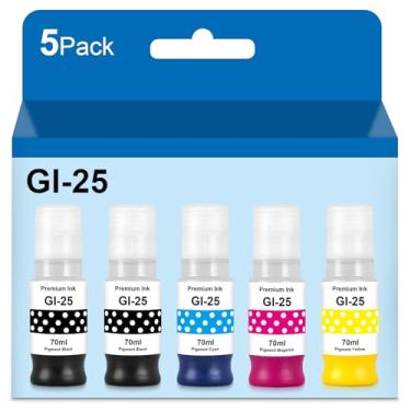 Imagem de Yongairuink Cartucho de tinta compatível com GI-25 para CAN GI 25 GI-25BK GI-25C GI-25M GI-25Y Cartucho de tinta pigmento para impressora a jato de tinta CAN MAXIFY GX1020 GX2020 (2 pretas, 1ciano, 1