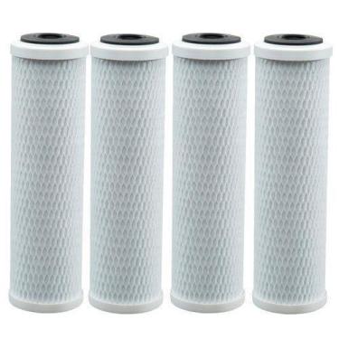 Imagem de Kit 4 Refil Filtro 9.3/4 Carbon Block Carvão Ativado Carcaça - 24 Hora