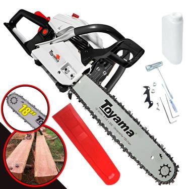 Imagem de Motosserra À Gasolina 2T 55cc 3,2HP 12.000rpm Toyama TCS58H Sabre 18 Polegadas Ponta Rolante Com Corrente 32 Dentes