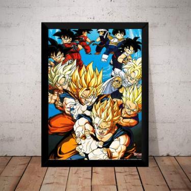 Imagem de Quadro Arte Dragon Ball Z As Fases De Goku E Gohan