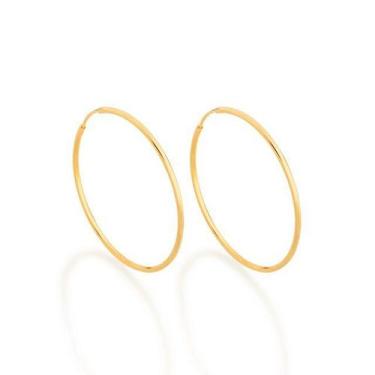Imagem de Brincos banhado ouro 3x 24k 18k e 22k femininos argola rommanel fina m