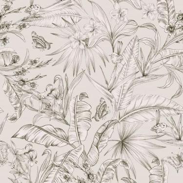 Imagem de Papel de Parede Botânica HF Folhagem Branco 81406 - Studio