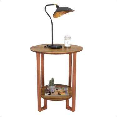 Imagem de Mesa De Canto Apoio 2 Tampos Pés Cobre - Várias Cores - RDS Metalúrgic