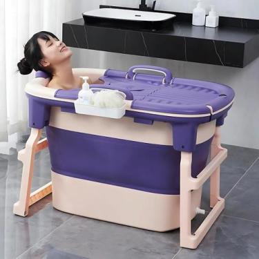 Imagem de Banheira Infantil Ofurô Grande Dobrável Retrátil - Tibaby, Violeta, C/