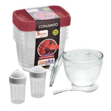 Imagem de Conjunto De Potes Retangulares Saleiro E Paliteiro E Açuc - Santana