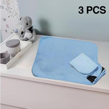 Imagem de 3 Protetores de Colchão 70x50 Absorventes Laváveis Azul para Desfralde