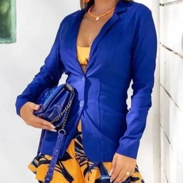 Imagem de Blazer Max Alongado Casaco Feminino Acinturado Bengaline Varias Cores 