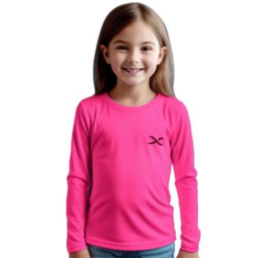 Imagem de Camisa de Menina Proteção Uv50 Solar Infantil 2 ao 16 Termica Manga Lo