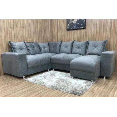 Imagem de Sofá Canto com chaise Cinza 6 Lugares - 5070