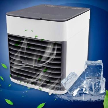 Imagem de Ar Condicionado Portátil Mini Usb Ventilador E Luz Led - Bivolt