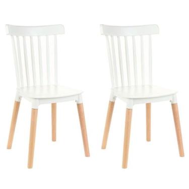 Imagem de Kit 2 Cadeiras de Sala de Jantar Windsor Branco - Garden Life, Windsor