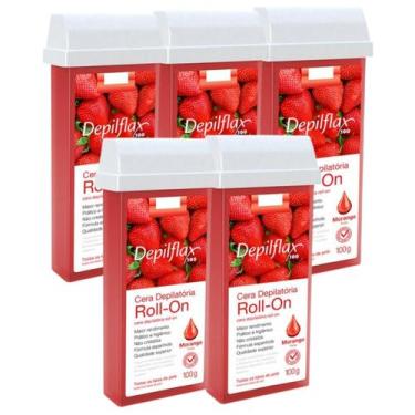 Imagem de Kit 5 Refil Cera Depilatoria Corporal Profissional Depilação Roll On D