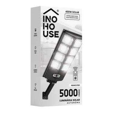 Imagem de Holofote Solar Refletor 400w Poste Luminaria Autonoma 5000 LUMENS Kit 