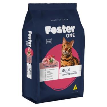 Imagem de Ração para Gatos Foster One Adultos e Filhotes sabor Blend de Carne 1k