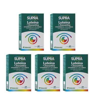 Imagem de Kit 5 Supra Luteina + Zeaxantina Vit A, C, E E Zinco 60 Capsulas - Her