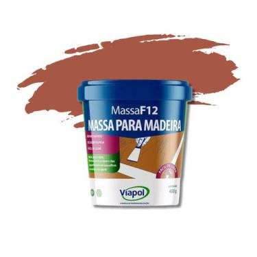 Imagem de Massa Calafetar F12 Reparar Correção Madeira Viapol 400g, Mogno