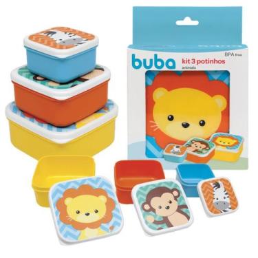 Imagem de Kit 3 Potinhos Lanchinhos Papinhas Diferentes Tamanhos Bebê Infantil B