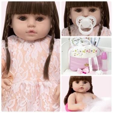 Imagem de Bebe Reborn Grande Corpo Silicone + Bolsa Maternidade Barata - Cegonha