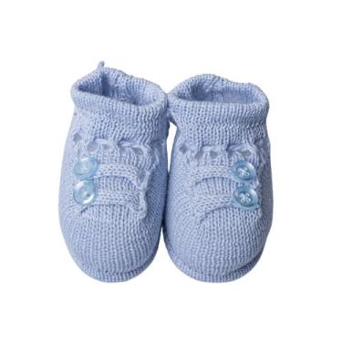 Imagem de Sapatinho bebê 2 botões - azul bebê - NN, Azul bebe, Único