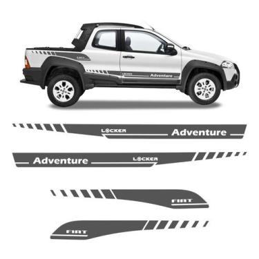 Imagem de Kit Faixa Strada Adventure Locker 2008/2013 Adesivo Lateral - Resitank