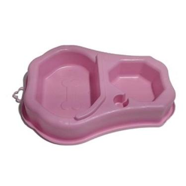Imagem de KIT 5 Comedouros Duplos cao gato - TF Injetados, Rosa