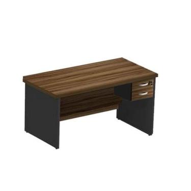 Imagem de Mesa reta pé painel 1,700,70 com gaveta Nogal/Preto - MARANELLO - 1346