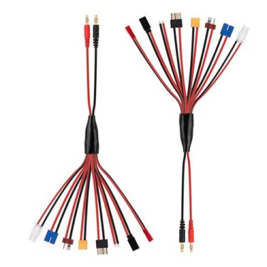 Imagem de SIM&NAT RC Lipo Battery Charger Adapter Connector Splitter Cable, 8 in 1 Octopus Convert Wire to 4.0mm Banana Plug Compatible with TRX, Tamiya, EC3, JST, Futaba, XT60, T- Dean, Pack of 2