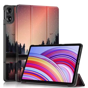 Imagem de Gylint Capa para Xiaomi Redmi Pad Pro 5G / Xiaomi Poco Pad 12,1 polegadas 2024 - Capa dobrável ultrafina de couro PU padrão