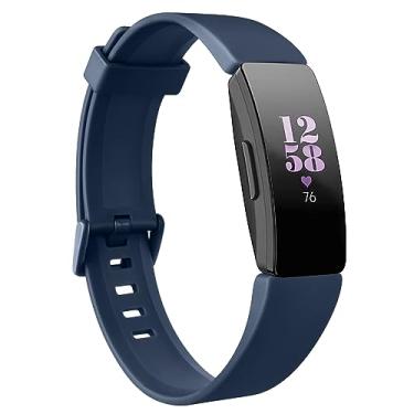 Imagem de Tobfit Pulseiras de TPU macias compatíveis com Fitbit Inspire HR/Fitbit Inspire/Fitbit Ace 2, acessórios esportivos pulseiras impermeáveis mulheres homens, azul abismo, pequeno